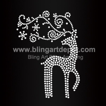 Crystal Deer Iron On Rhinestone Heat Transfers